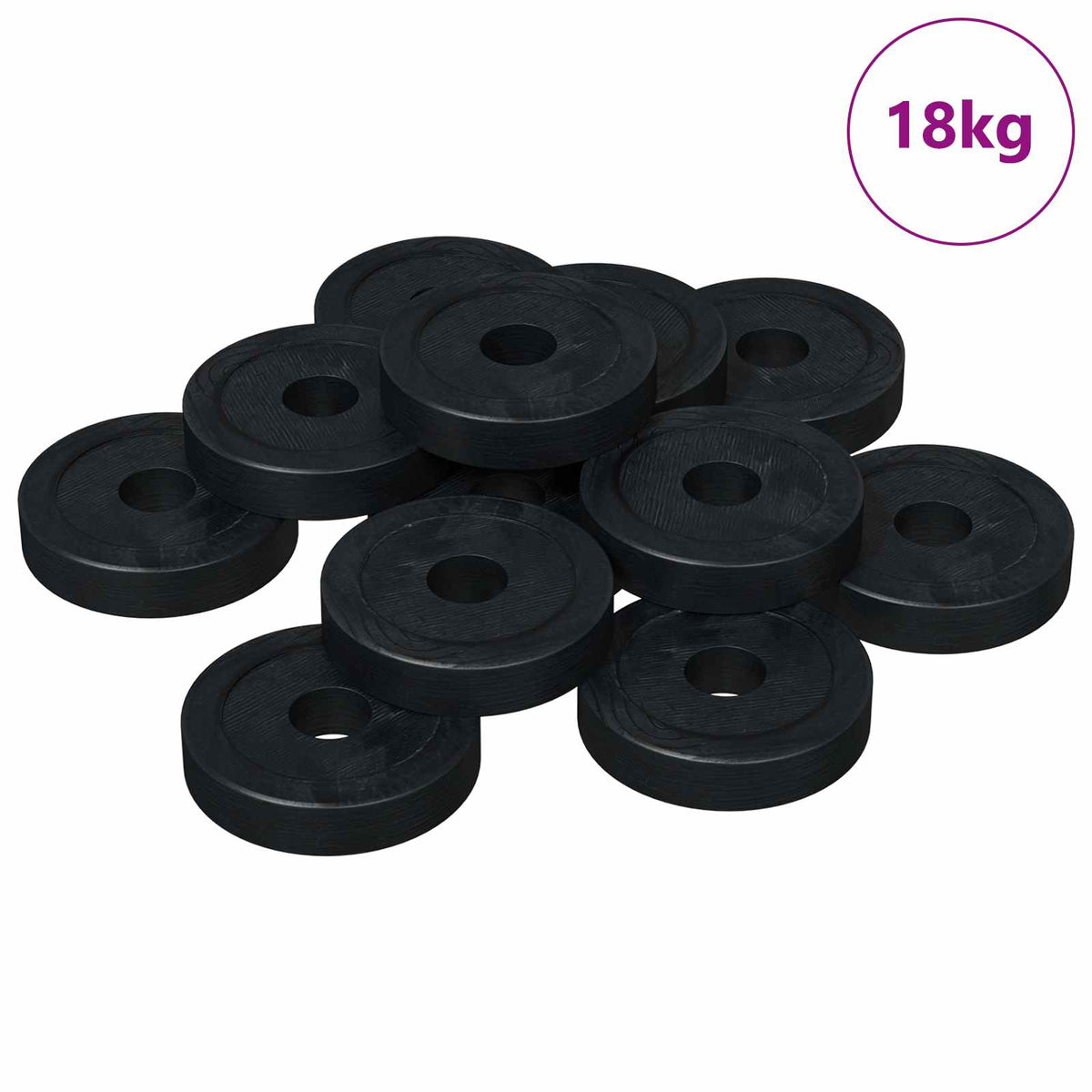 vidaXL passar för Platt Tvätt 36000 st Svart ∅15 x 3 mm PVC kopolymer