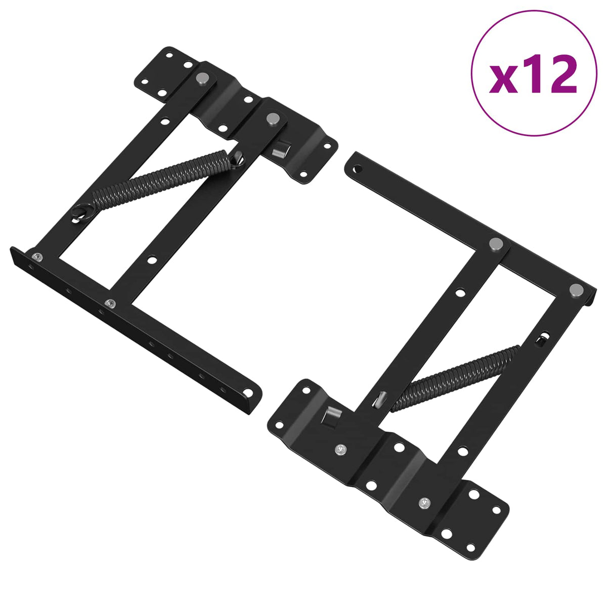 vidaXL Sänglyftmekanism 12 st Svart 340 x 95 x 40 mm Järn