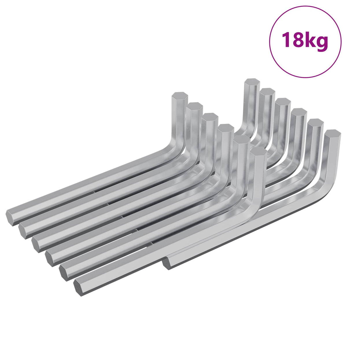 vidaXL Sexkantnyckel 1800 st Silver 32 x 86 mm Stål