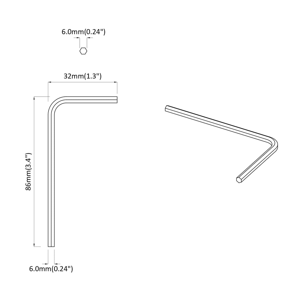 vidaXL Sexkantnyckel 1800 st Silver 32 x 86 mm Stål