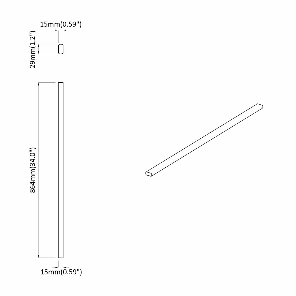 vidaXL Klädstång 2 st Silver 864 x 15 x 29 mm Aluminiumlegering