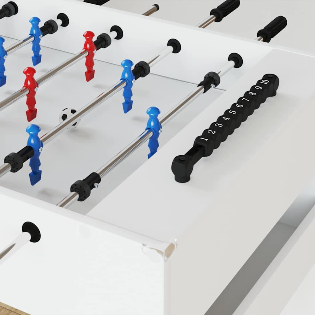 vidaXL Foosballbord Vit 125 x 60,5 x 80 cm Konstruerat trä