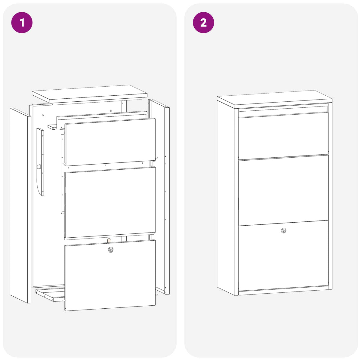 vidaXL Paketbox med lagring Rostig 44 x 22 x 82 cm Väderbeständig stål
