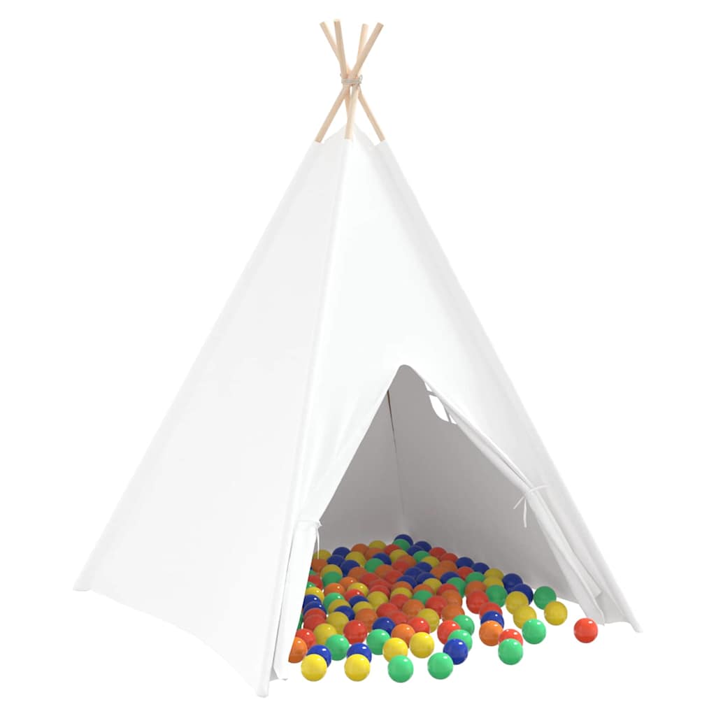 vidaXL Teepee Tält Vit 120 x 120 x 150 cm Tyg och Plast