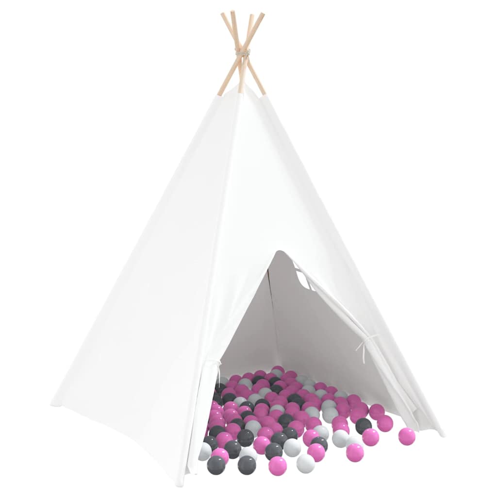 vidaXL Teepee Tält Vit 120 x 120 x 150 cm Tyg och Plast