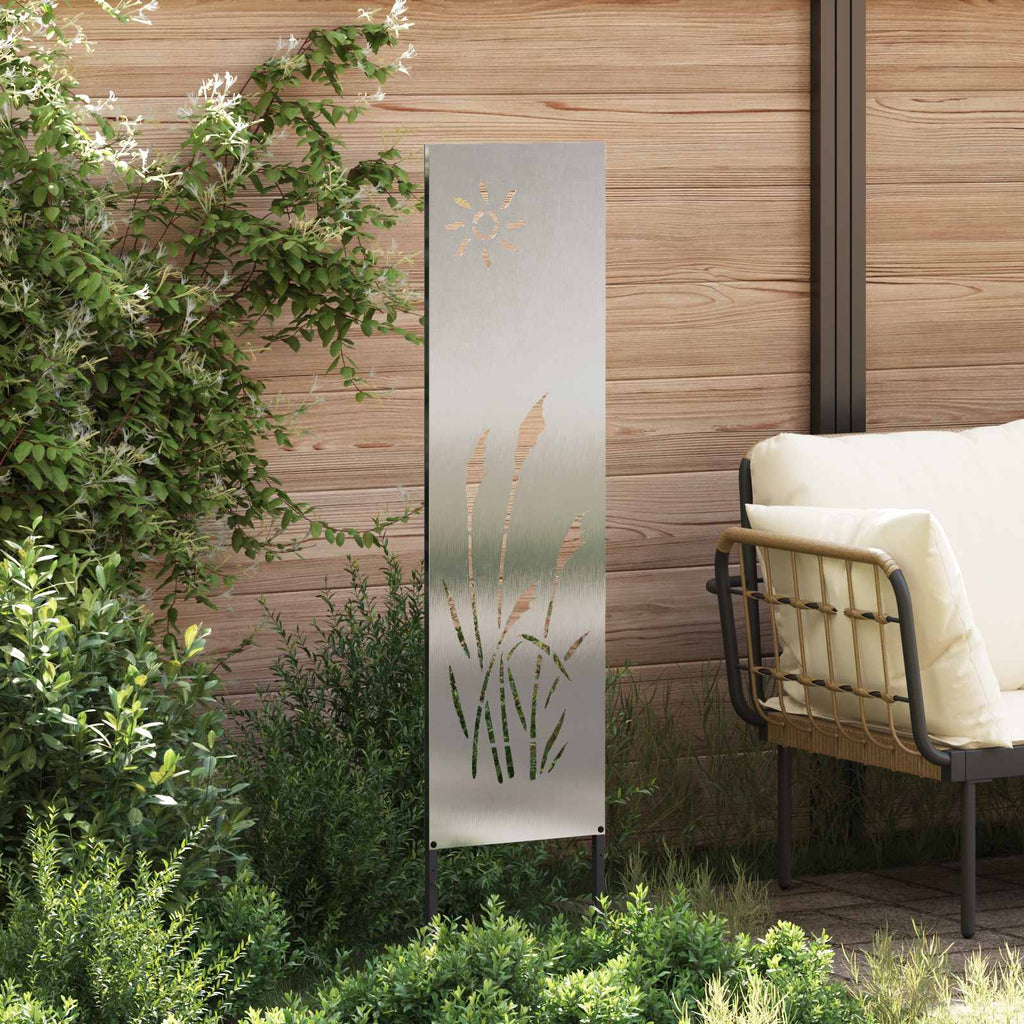 vidaXL Trädgårds integritetsskärm Silver 32 x 140 cm Rostfritt stål