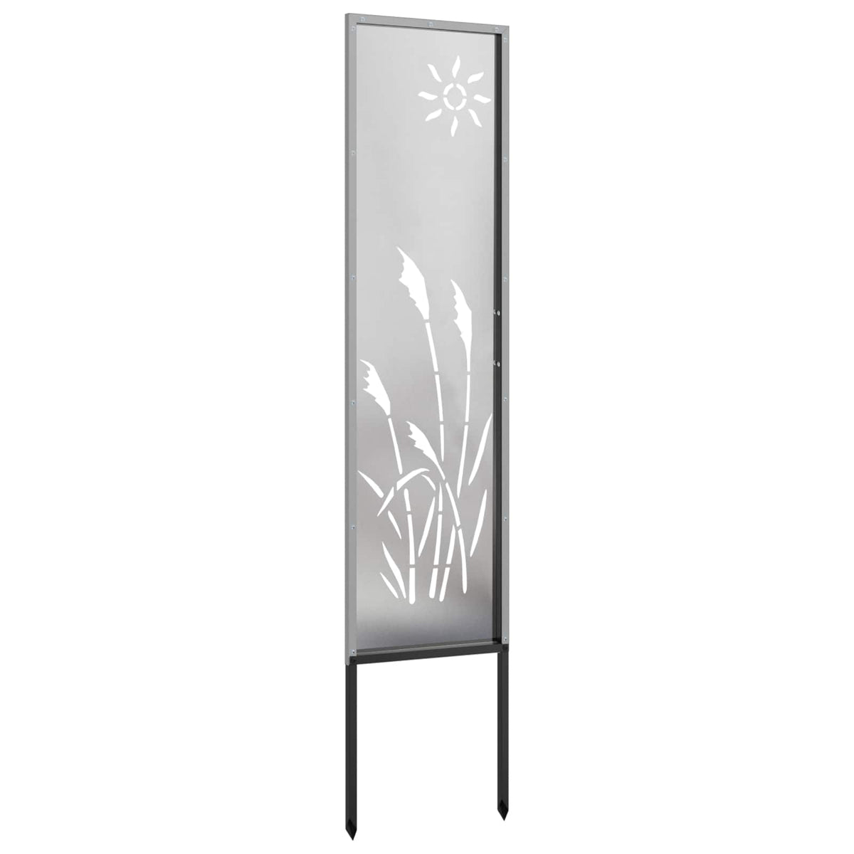 vidaXL Trädgårds integritetsskärm Silver 32 x 140 cm Rostfritt stål