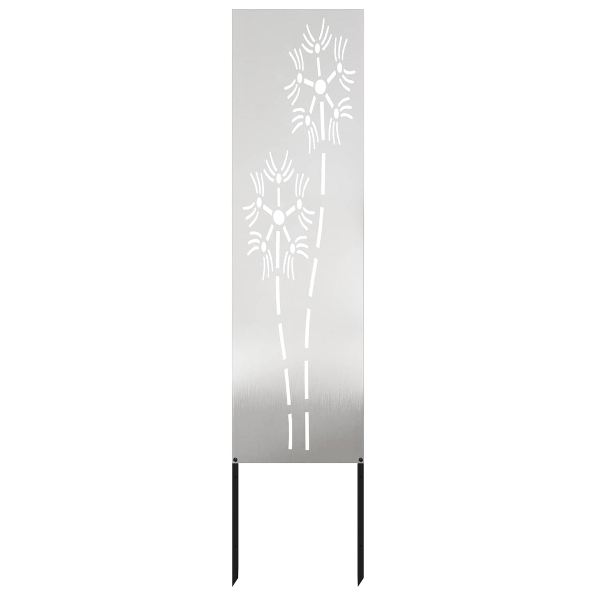 vidaXL Trädgårds integritetsskärm Silver 32 x 140 cm Rostfritt stål