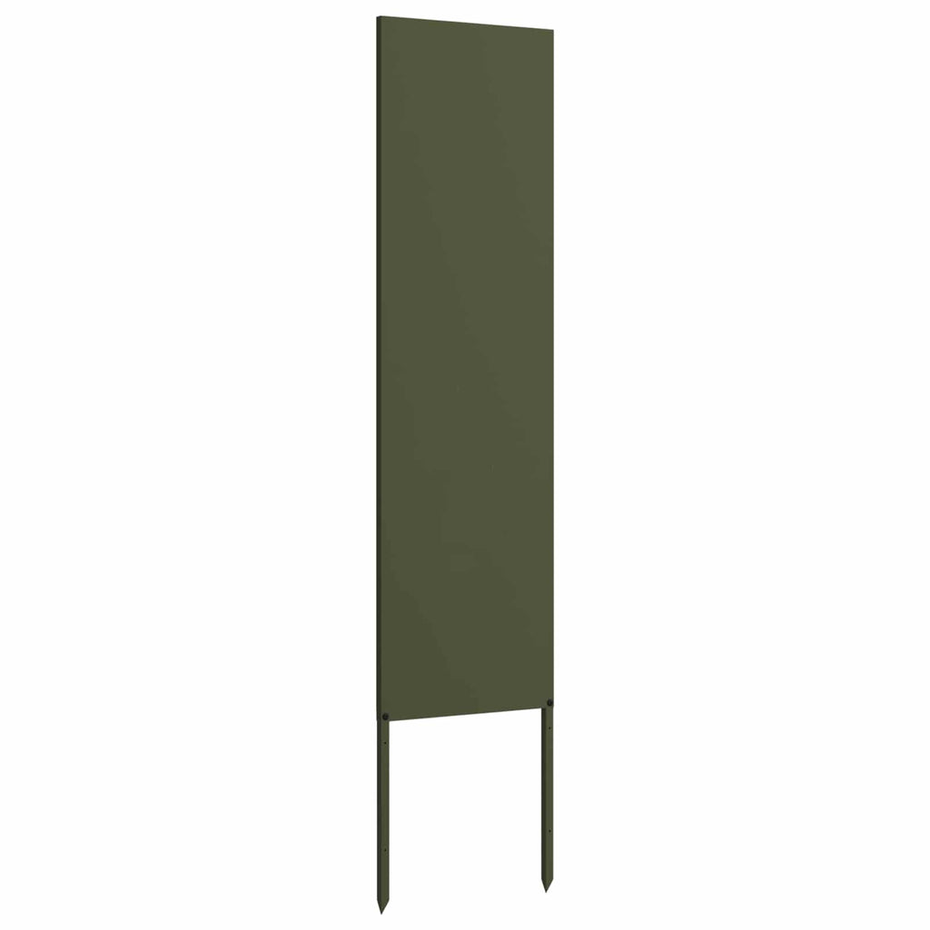 vidaXL Trädgårds integritetsskärm Olivgrön 32 x 140 cm Kallvalsat stål