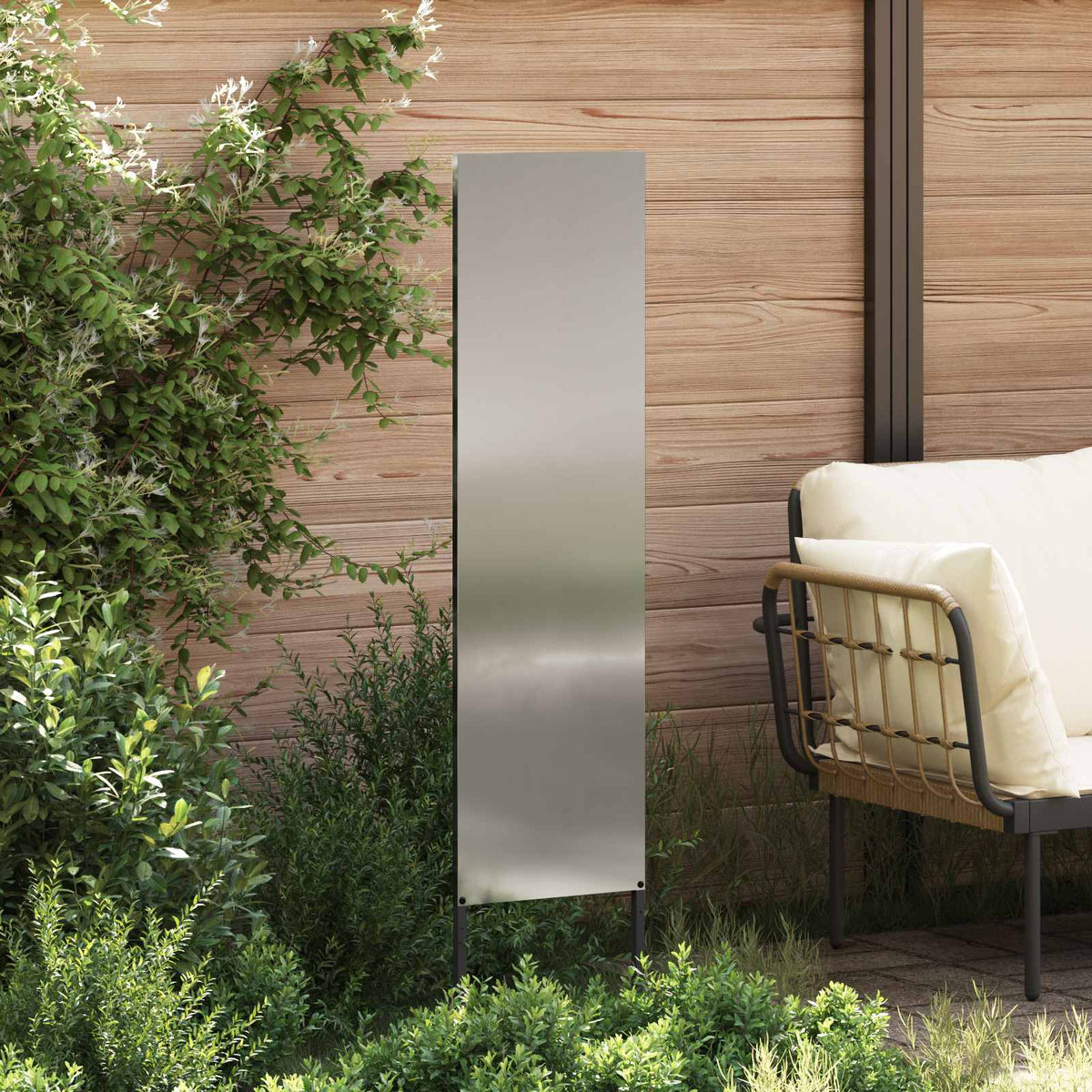 vidaXL Trädgårds integritetsskärm Silver 32 x 140 cm Galvaniserat stål