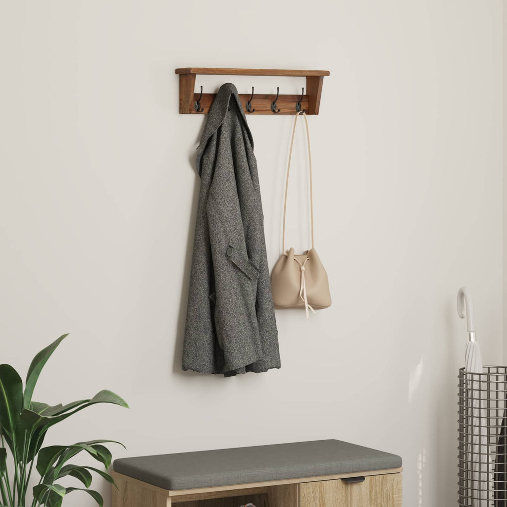 vidaXL Hanger Brun 50 x 10 x 14 cm Massivt mahognyträ