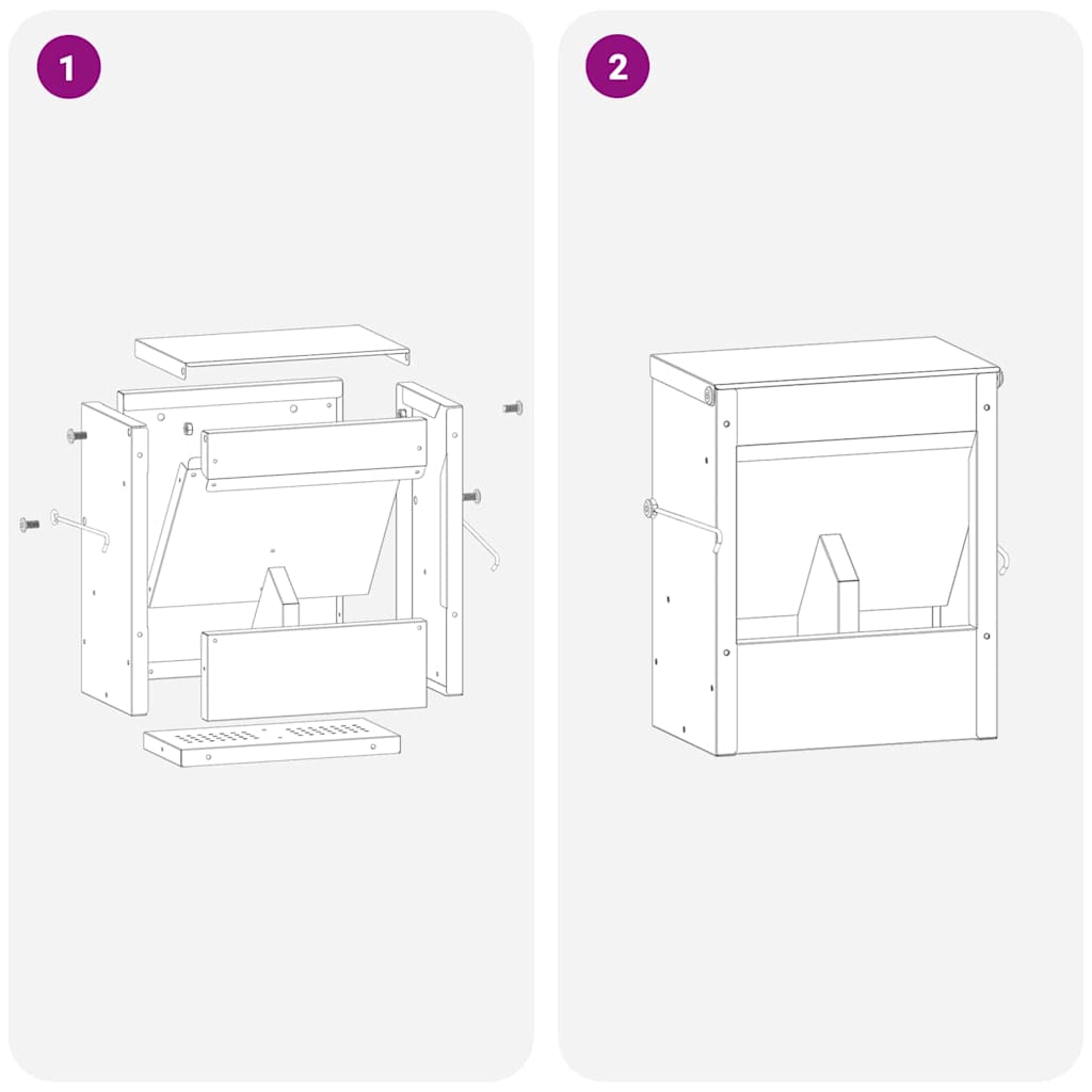 vidaXL Kaninsmatare Olivgrön 20 x 12,5 x 25 cm 3 kg Kallvalsat Stål