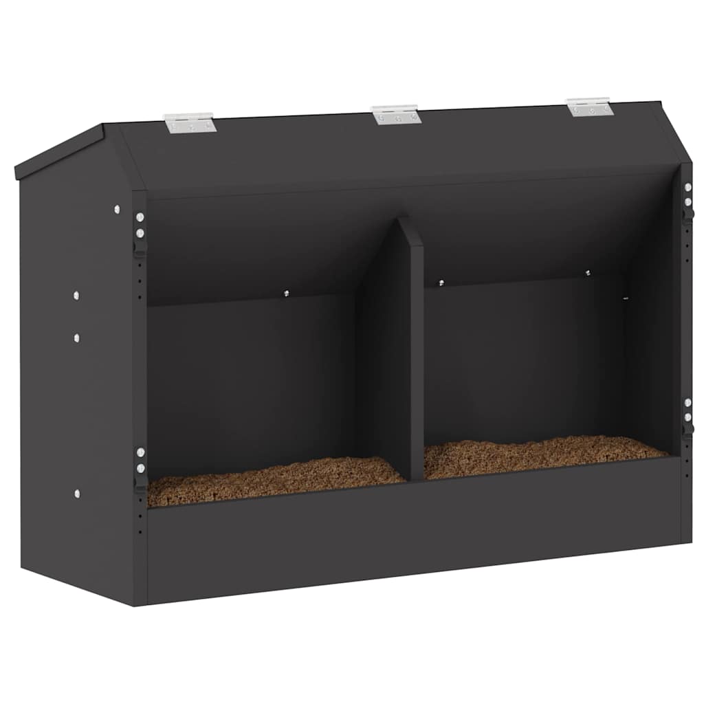 vidaXL Kaninsmatare Svart 64,5 x 25,5 x 45,5 cm 6 kg Kallvalsat Stål