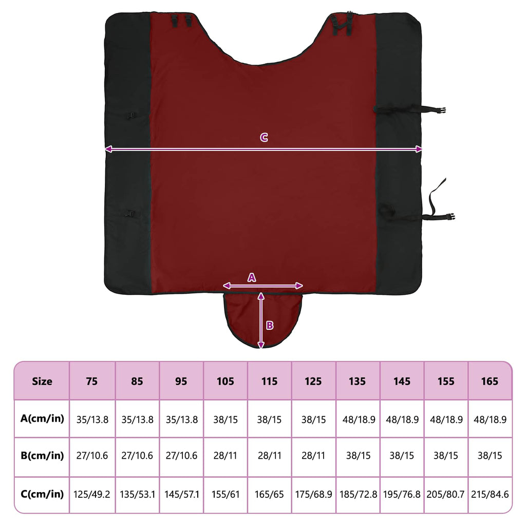 vidaXL Hästdyna Bordeaux och svart 75 cm Polyester