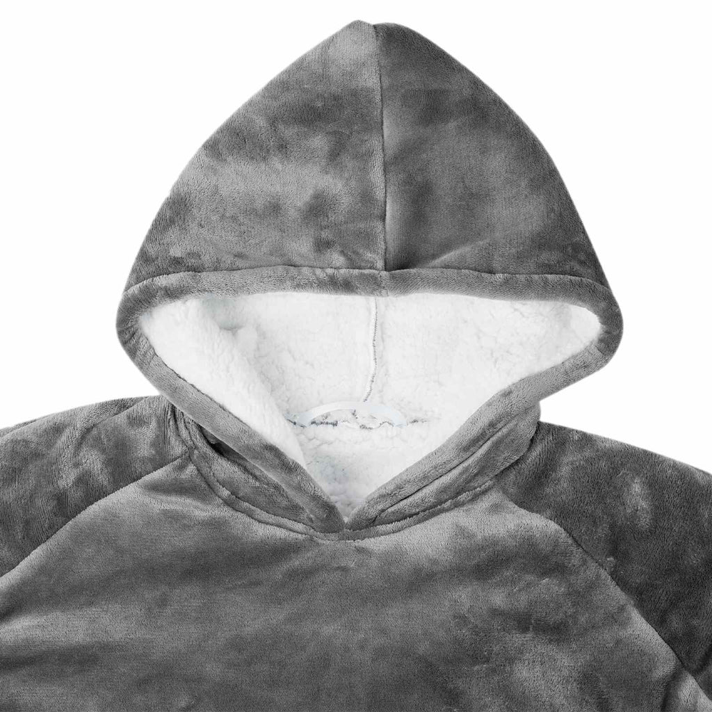 vidaXL Filt-hoodie Mörkgrå L Fleece och Flanell