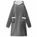 vidaXL Filt-hoodie Mörkgrå L Fleece och Flanell