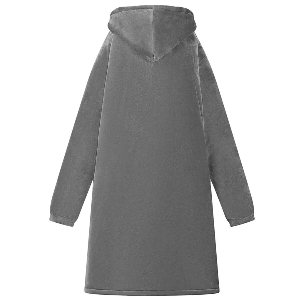 vidaXL Filt-hoodie Mörkgrå L Fleece och Flanell
