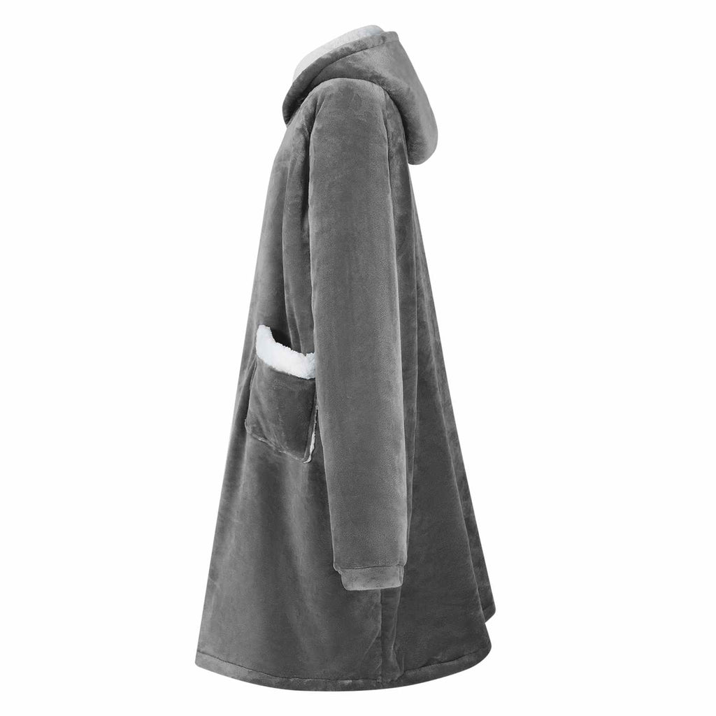 vidaXL Filt-hoodie Mörkgrå L Fleece och Flanell