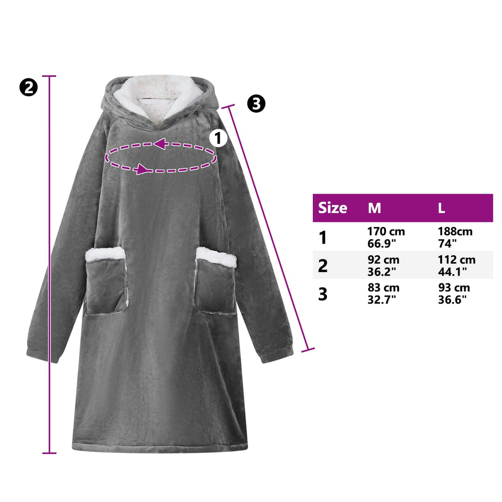 vidaXL Filt-hoodie Mörkgrå L Fleece och Flanell