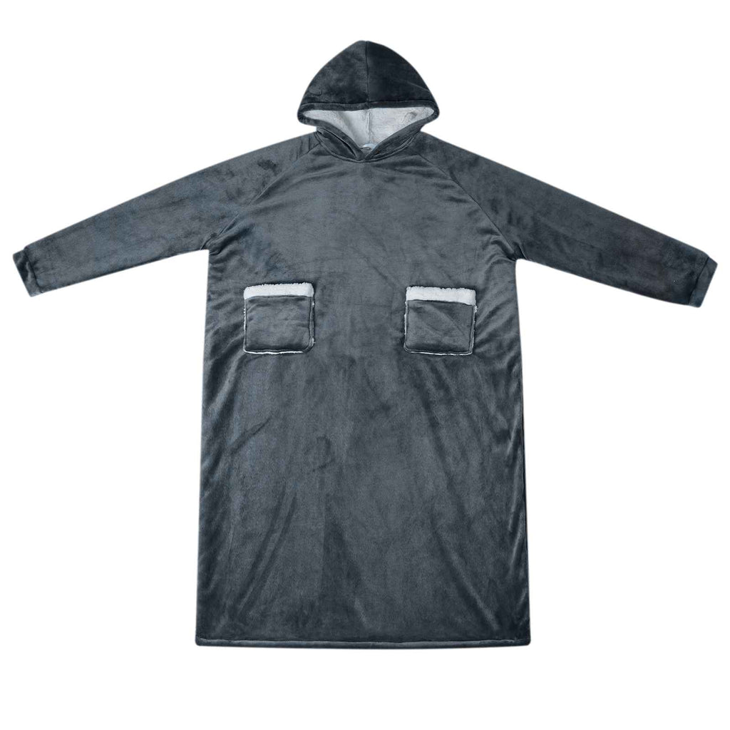 vidaXL Filt-hoodie Mörkblå L Fleece och Flanell