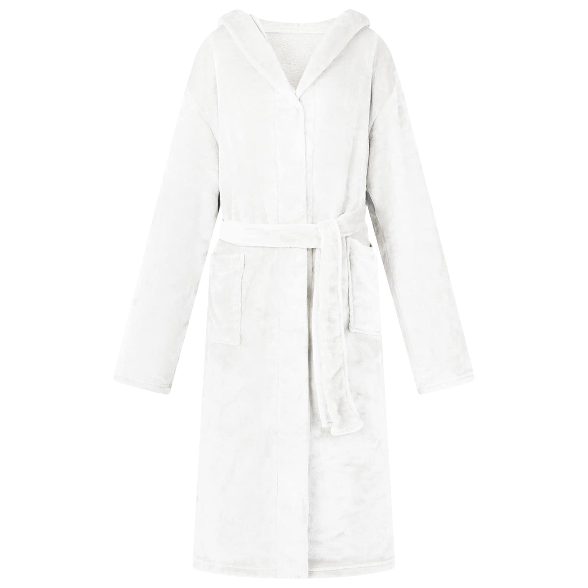 vidaXL Badräkt Hoodie Vit XXL Flanell