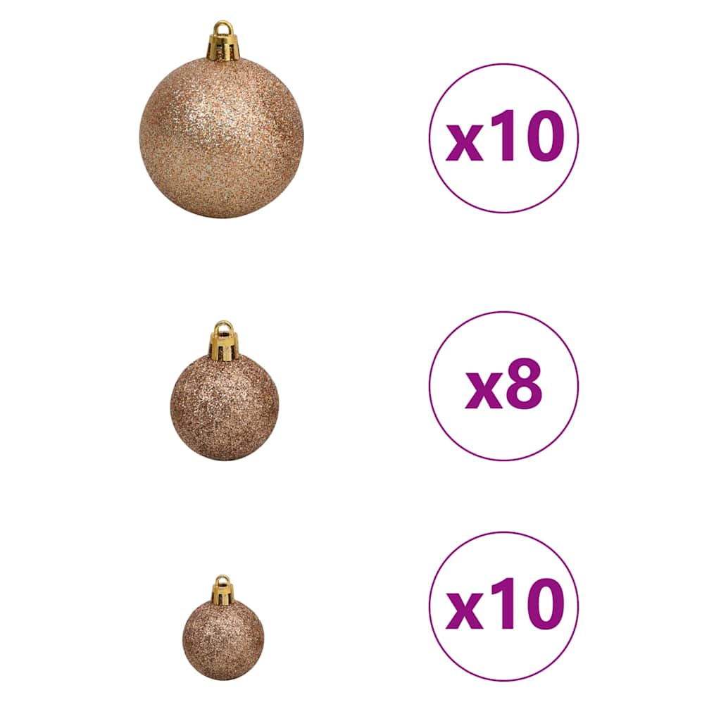 vidaXL Konstgjord Förbelyst Julgran med Bollsats Grön 500 cm PVC