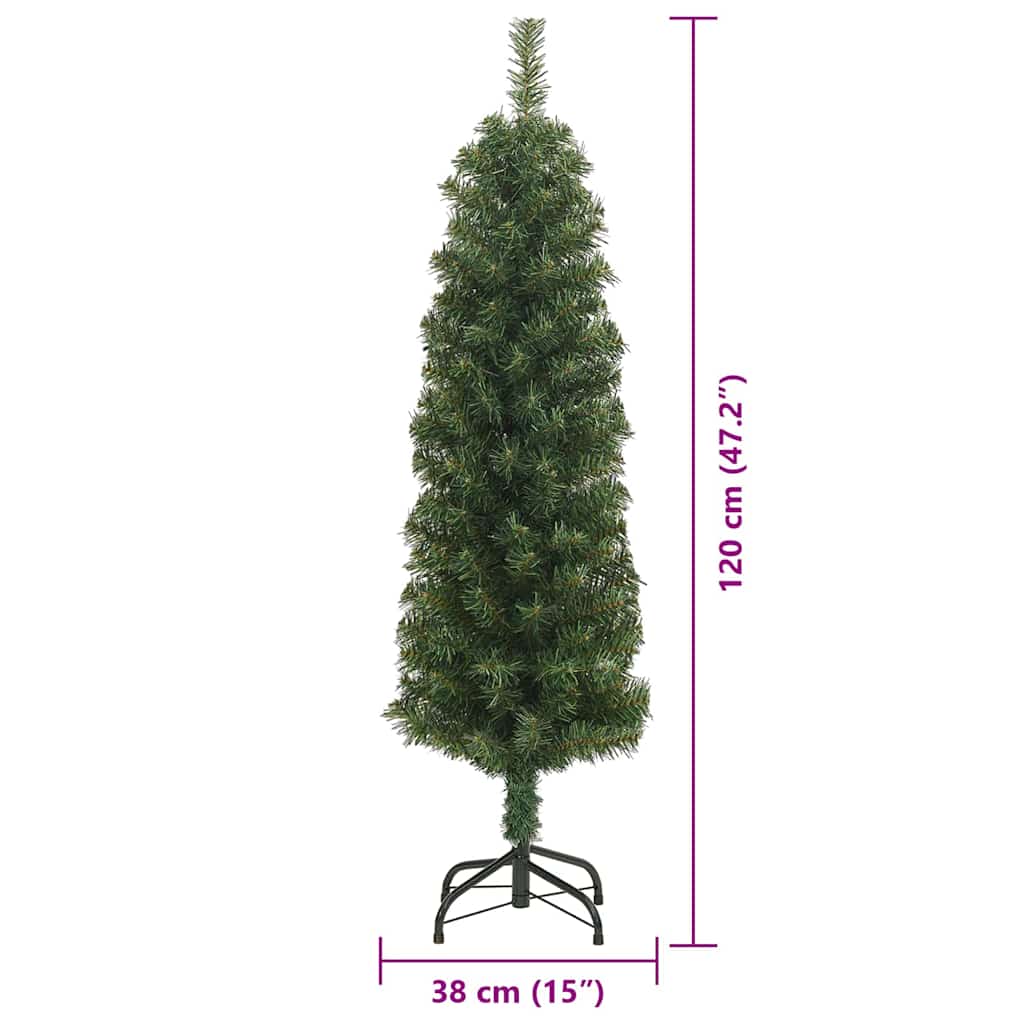 vidaXL Konstgjord julgran med LED-belysning Grön 120 cm PVC och plast