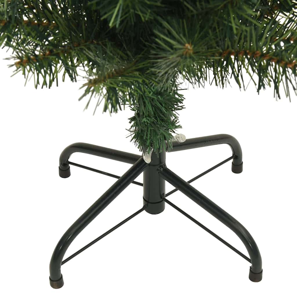vidaXL Konstgjord julgran med LED-belysning Grön 120 cm PVC och plast