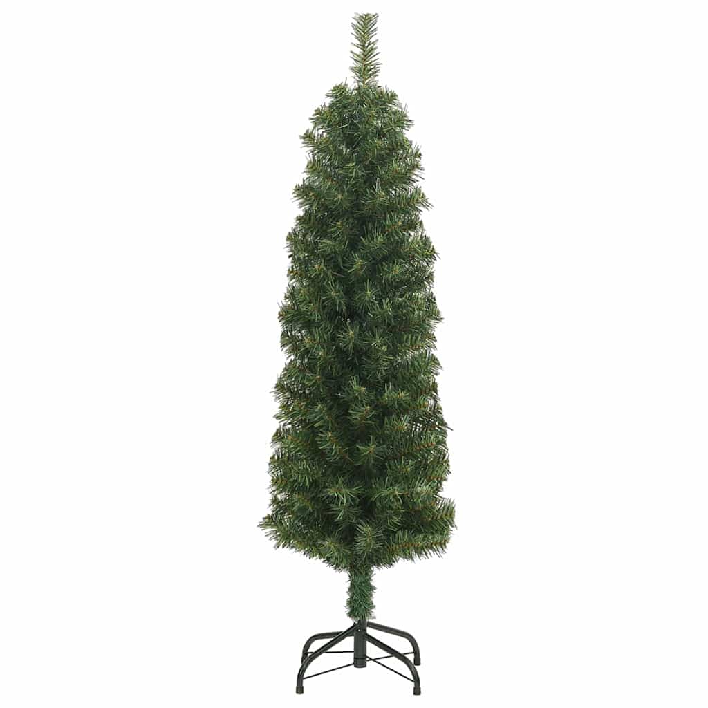 vidaXL Konstgjord julgran med LED-belysning Grön 120 cm PVC och plast