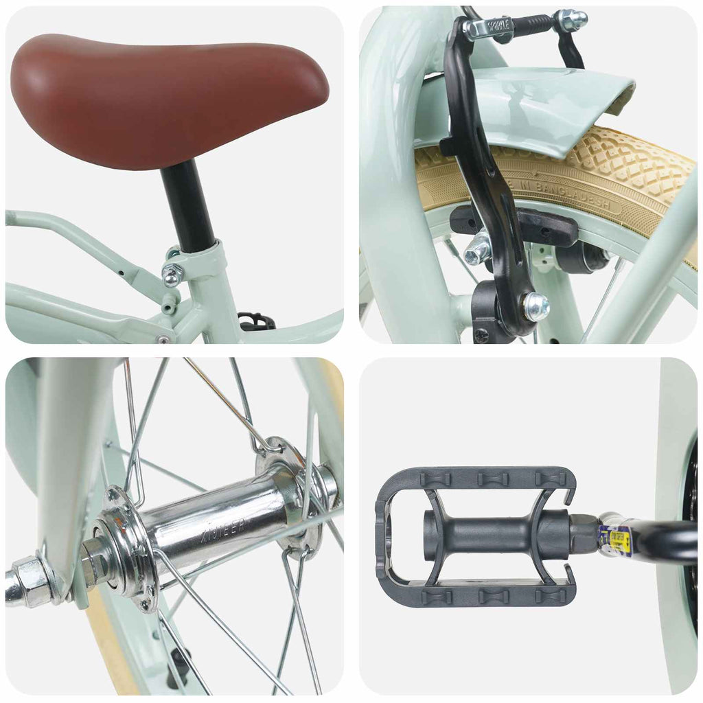 vidaXL Barncykel 16 Tum för 4-6 år gamla Ljusgrön
