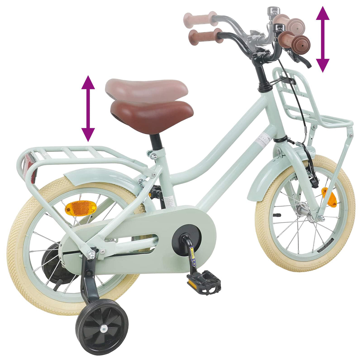 vidaXL Barncykel 16 Tum för 4-6 år gamla Ljusgrön
