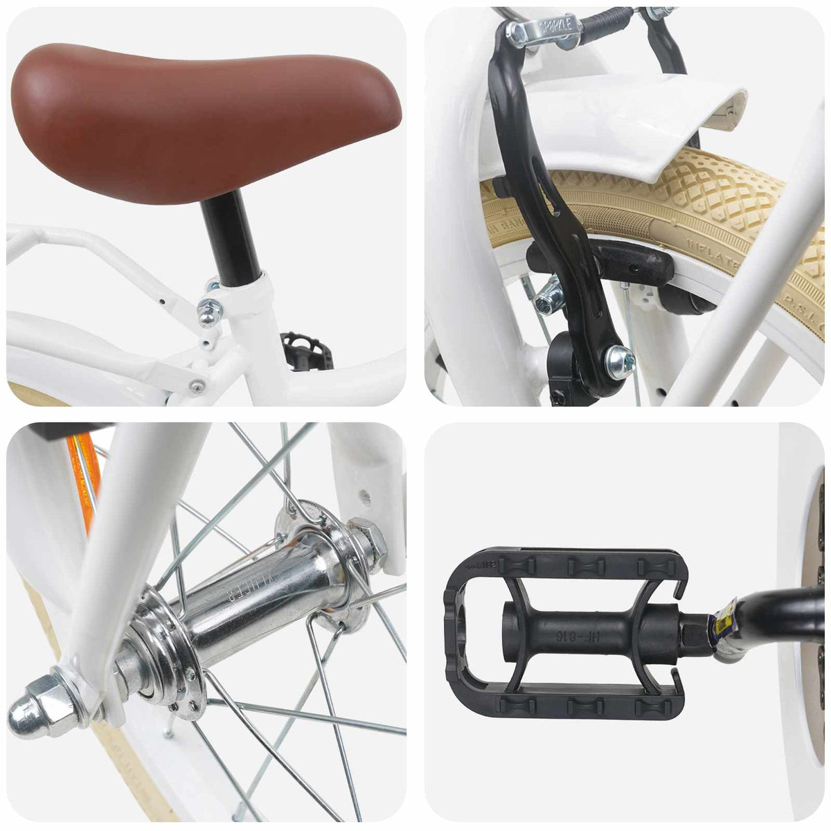 vidaXL Barncykel 16 Tum för 4-6 år gamla Vit