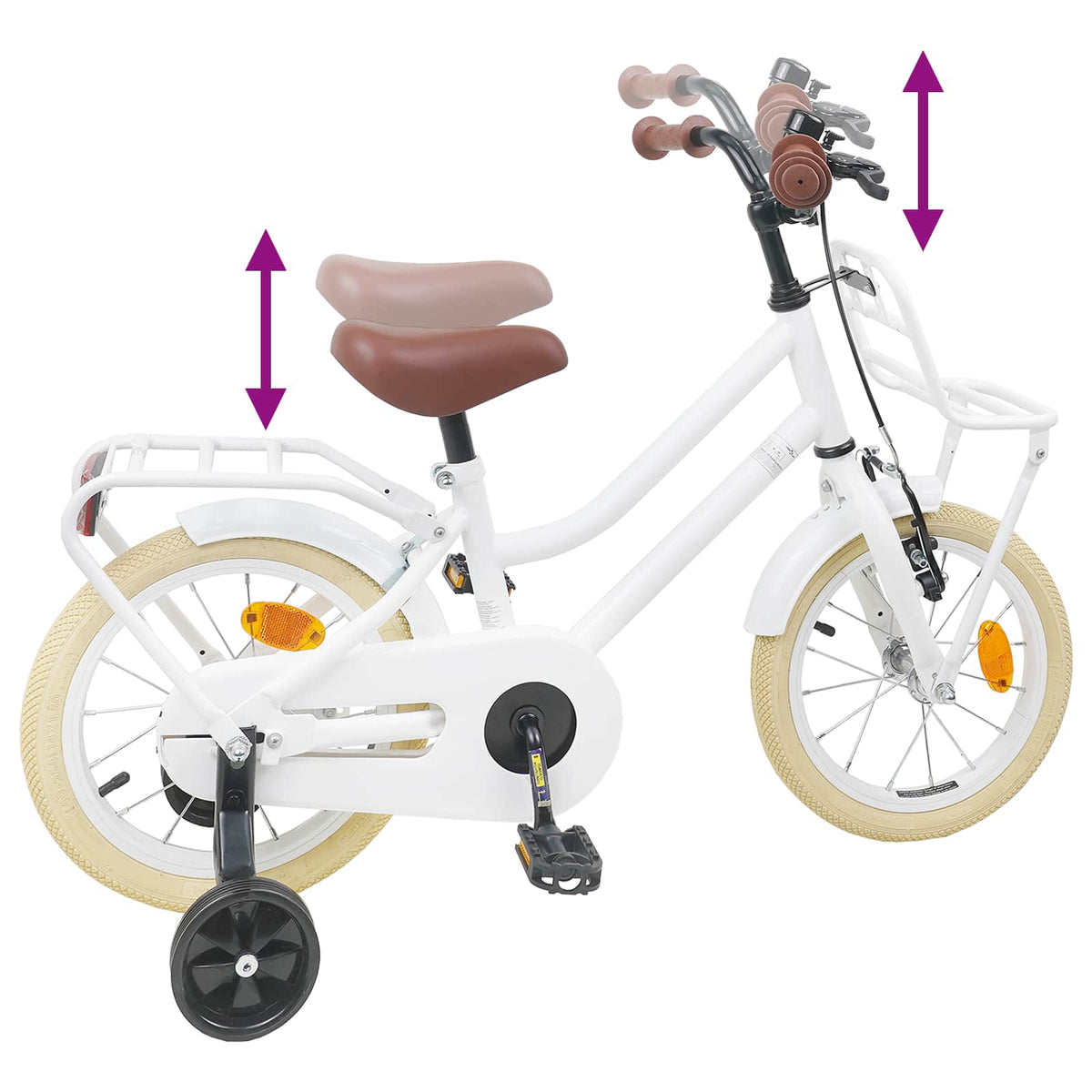 vidaXL Barncykel 16 Tum för 4-6 år gamla Vit