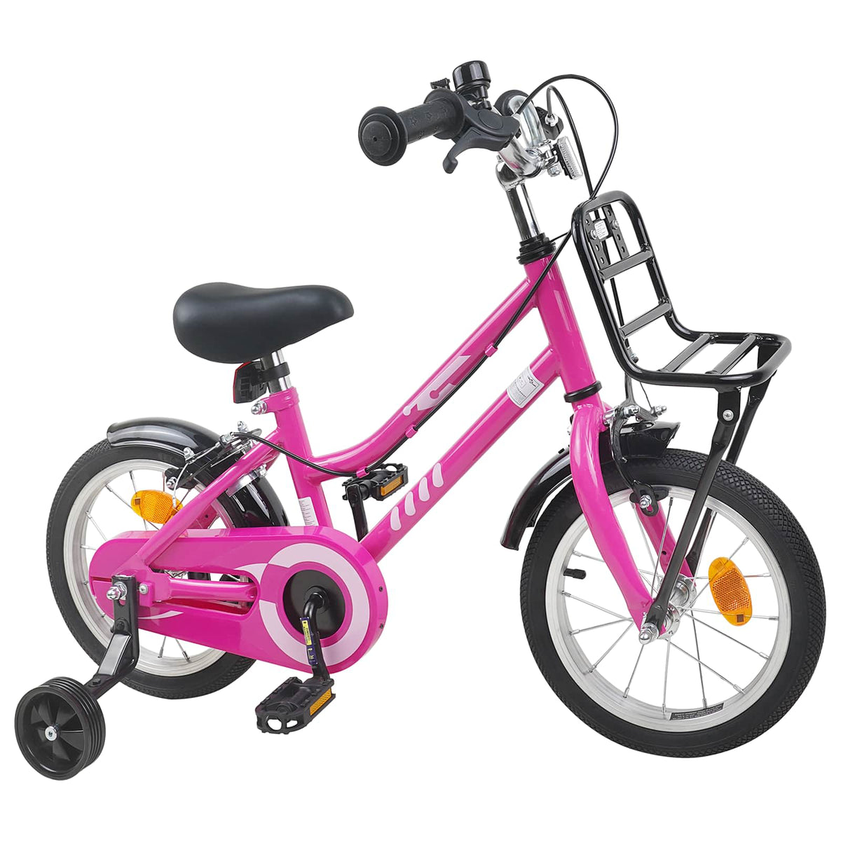 vidaXL Barncykel 14 Tum från 3-5 år gammal Rosa och svart
