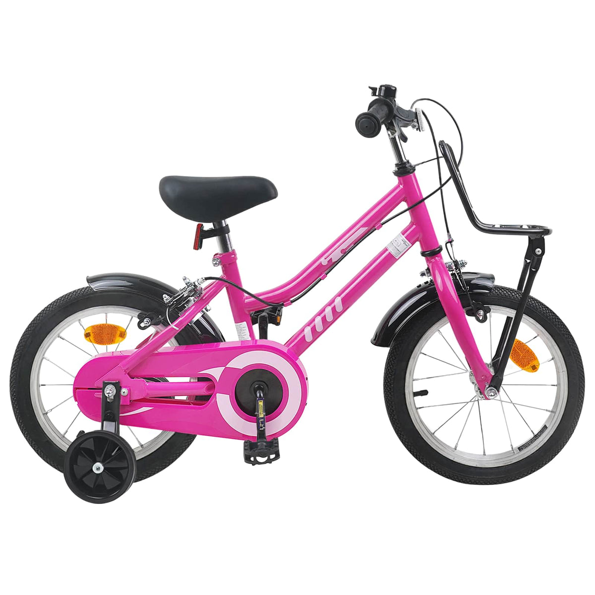 vidaXL Barncykel 16 Tum för 4-6 år gamla Rosa och svart