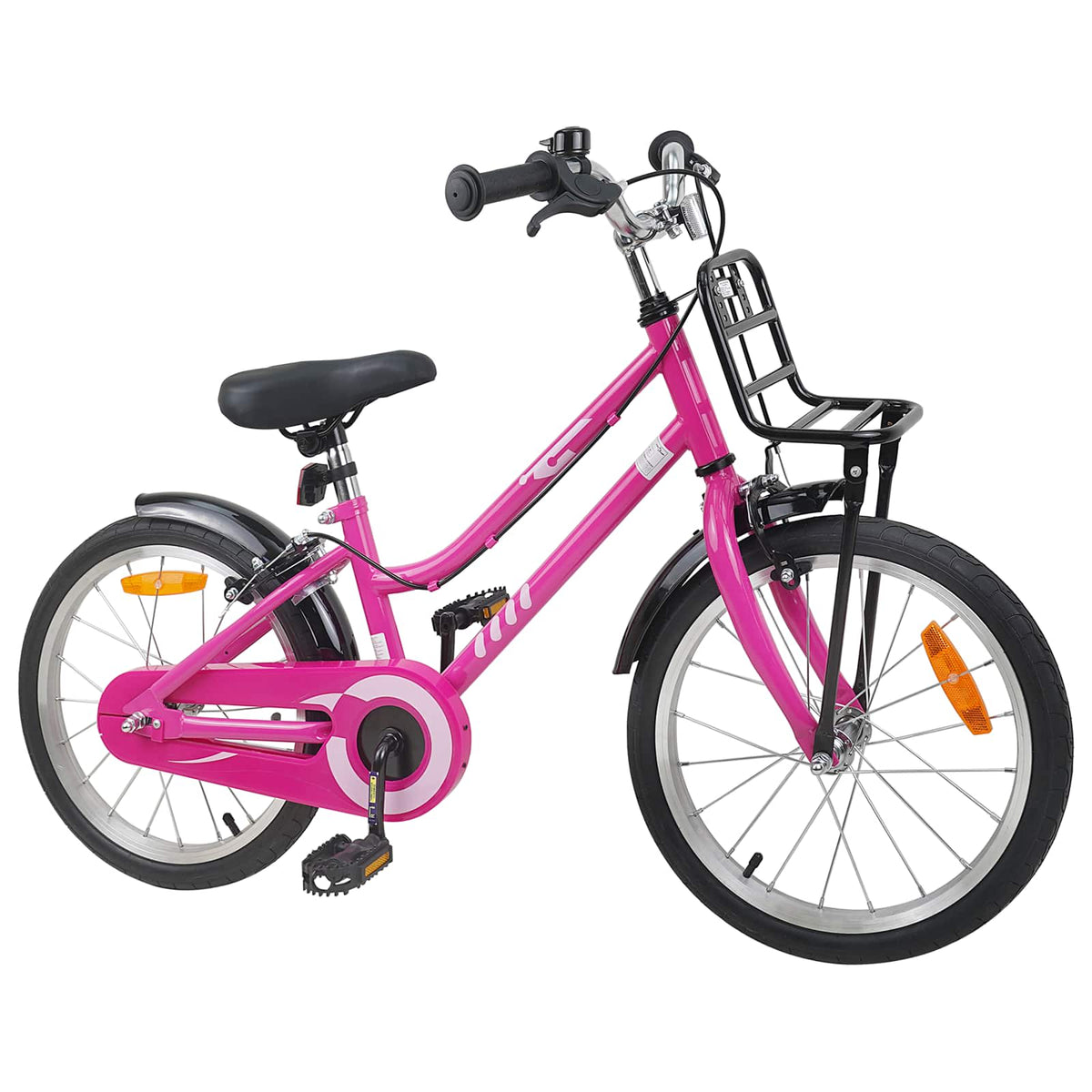 vidaXL Barncykel 18 Tum för 5-7 år gamla Rosa och svart