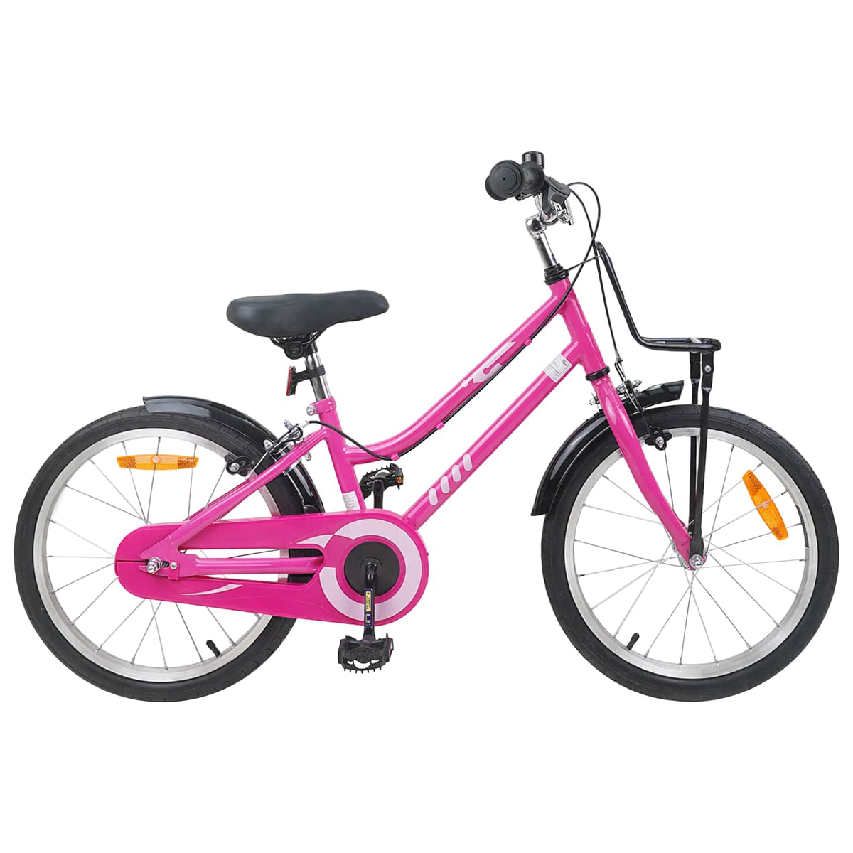 vidaXL Barncykel 18 Tum för 5-7 år gamla Rosa och svart
