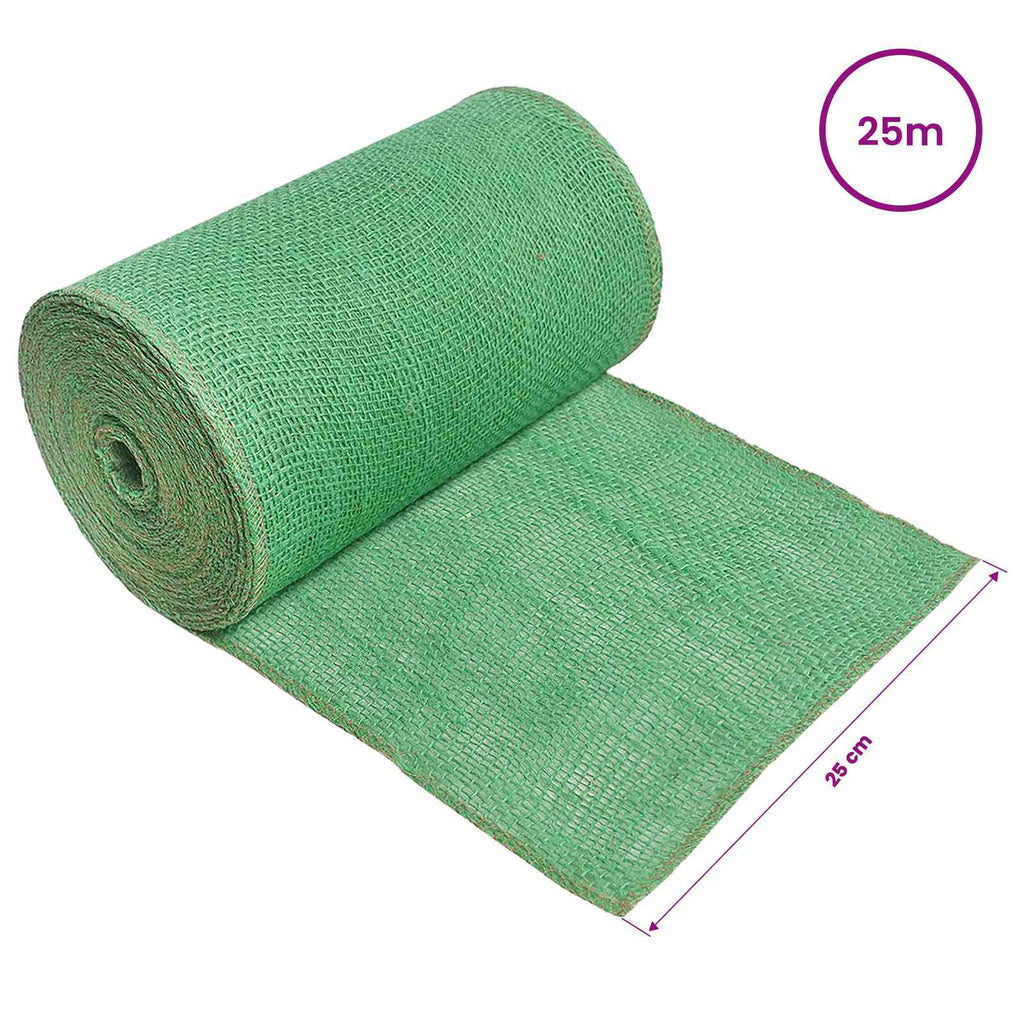 vidaXL Trädgårdsjute-nät 25 cm x 25 m 180 gsm 100% Tossa Jute Grön