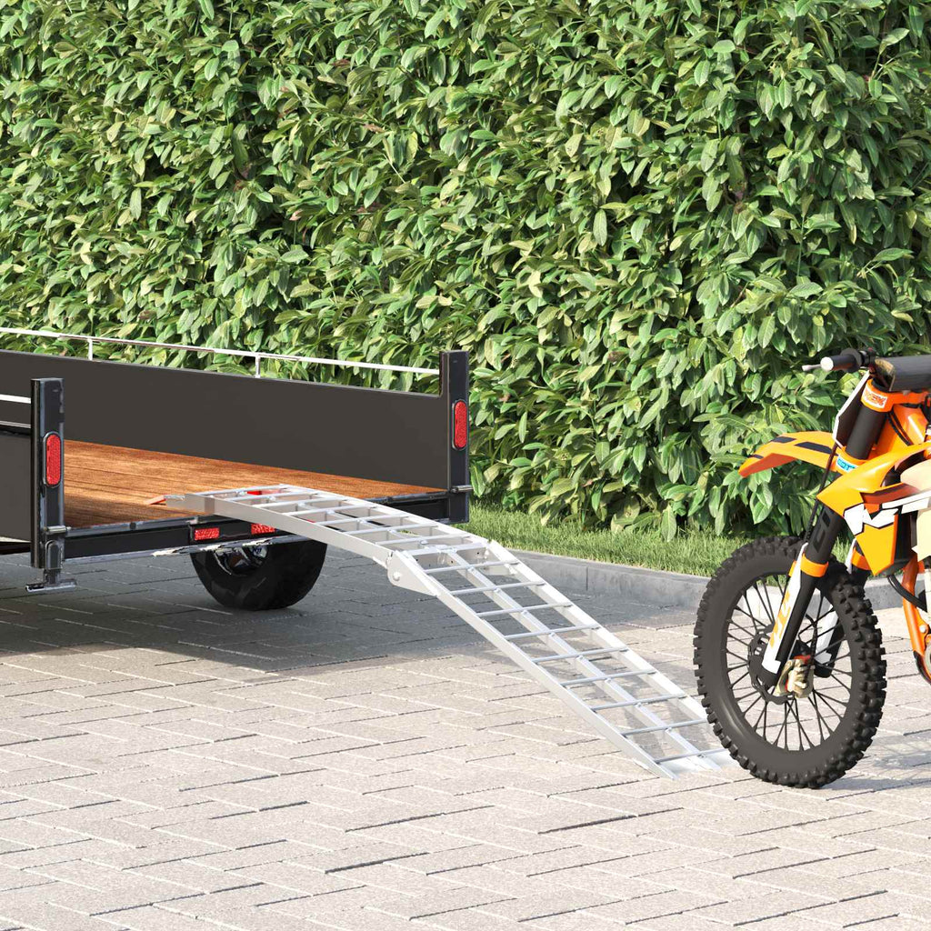 vidaXL Motorcykel Ramp Silver 340 kg per styck Aluminium