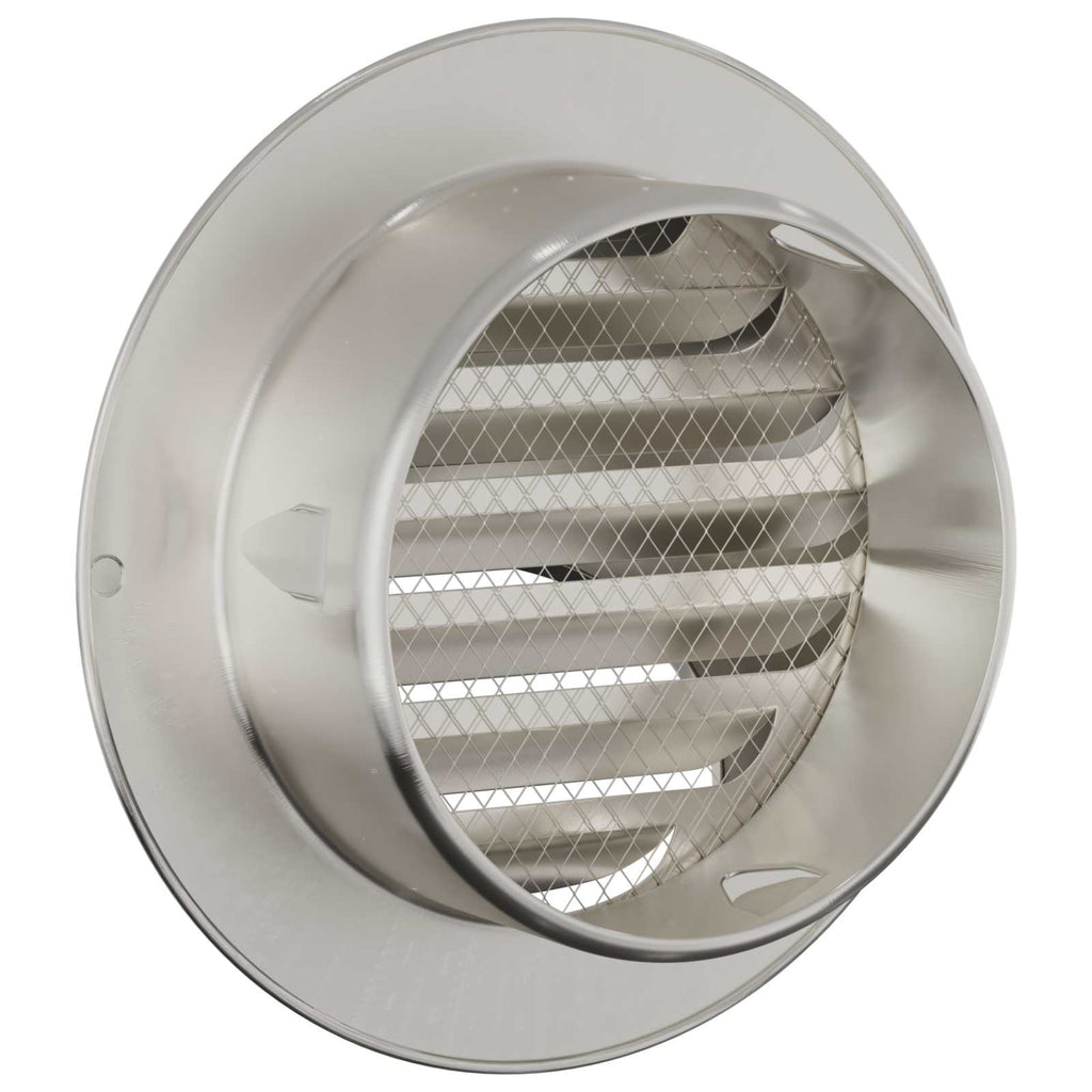 vidaXL Luftventilationslock 2 st Silver 80 mm Rostfritt stål