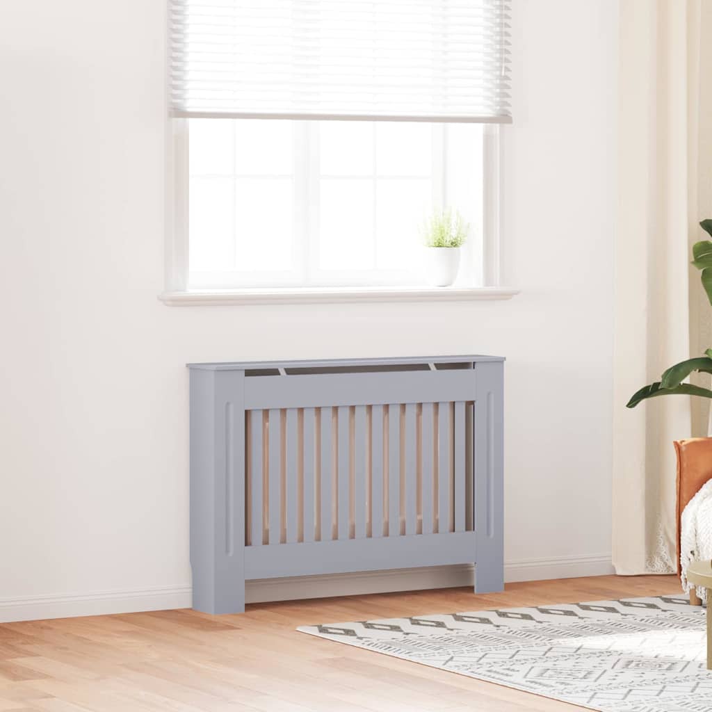 vidaXL Radiatorlock 2 st Grå 112 x 19 x 81,5 cm Konstruerat trä