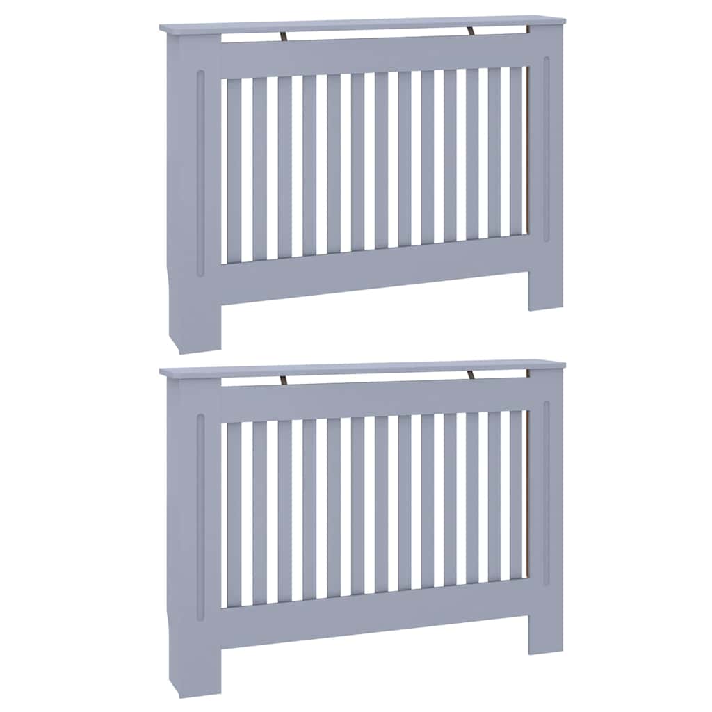 vidaXL Radiatorlock 2 st Grå 112 x 19 x 81,5 cm Konstruerat trä
