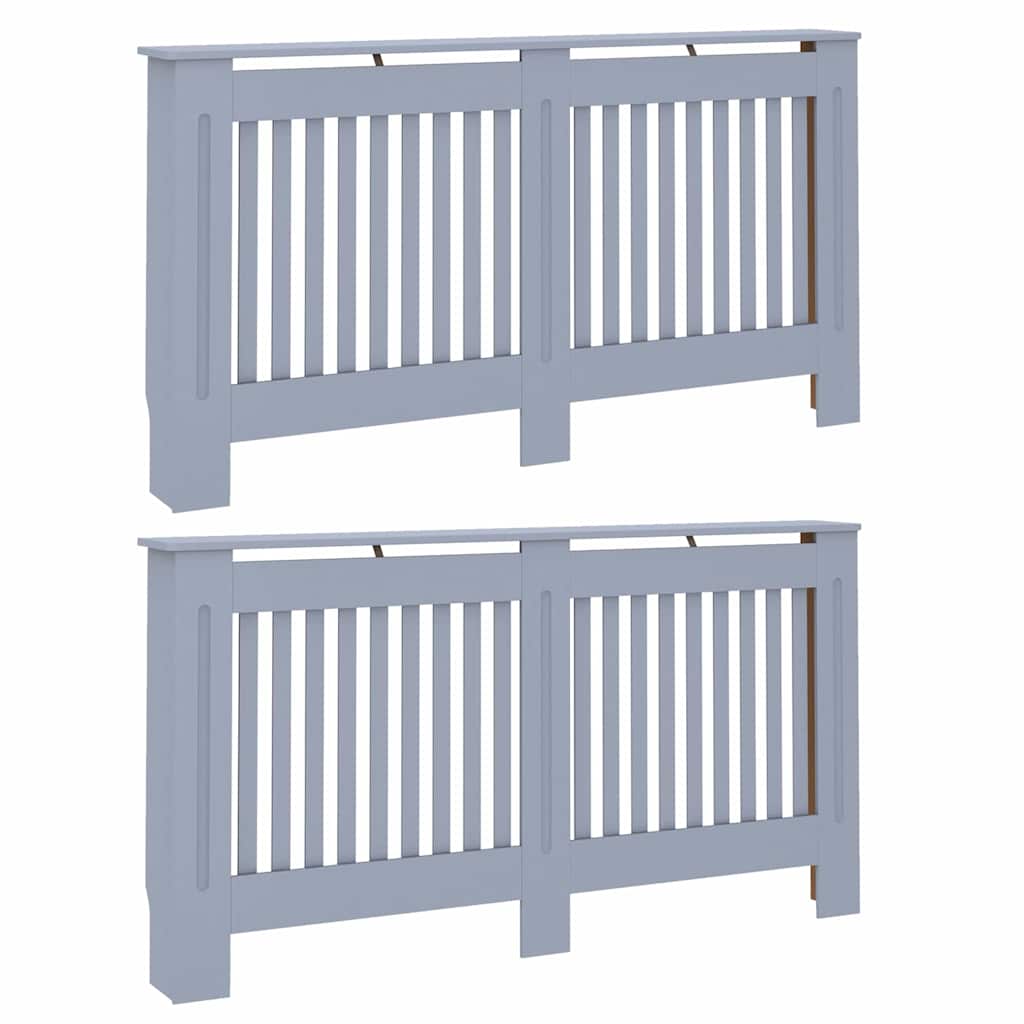 vidaXL Radiatorlock 2 st Grå 152 x 19 x 81,5 cm Konstruerat trä