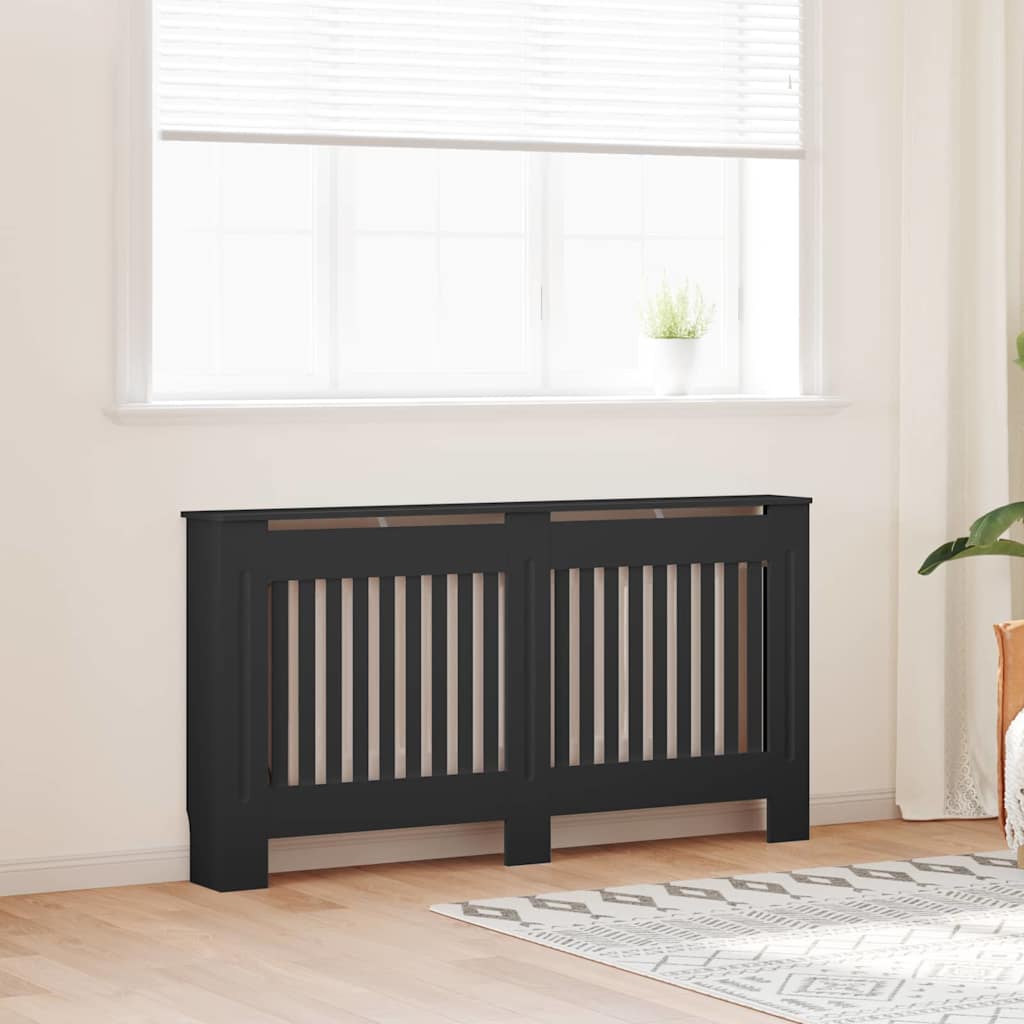 vidaXL Radiatorlock 2 st Svart 152 x 19 x 81,5 cm Konstruerat trä