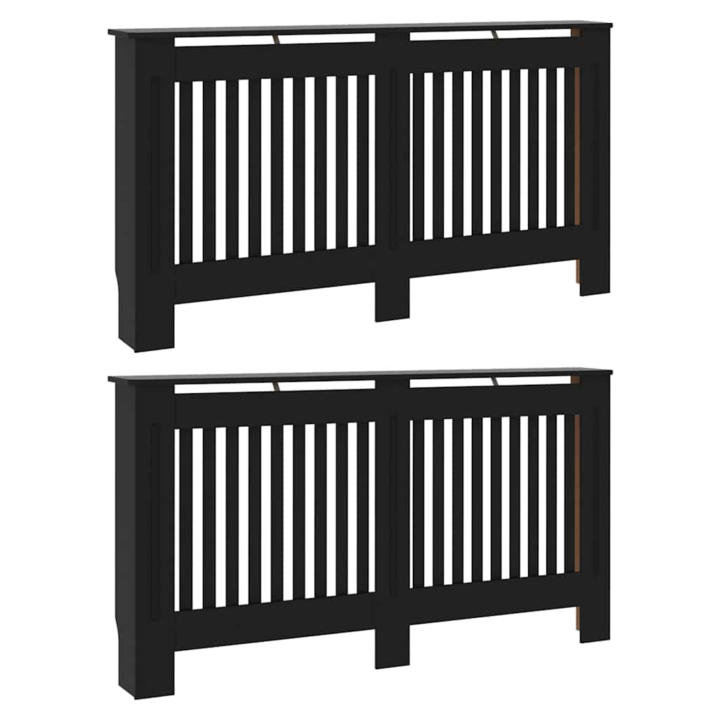 vidaXL Radiatorlock 2 st Svart 152 x 19 x 81,5 cm Konstruerat trä