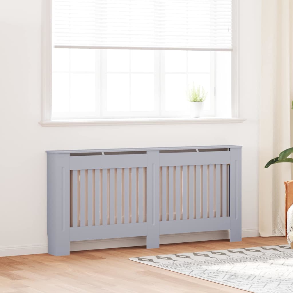 vidaXL Radiatorlock 2 st Grå 172 x 19 x 81,5 cm Konstruerat trä