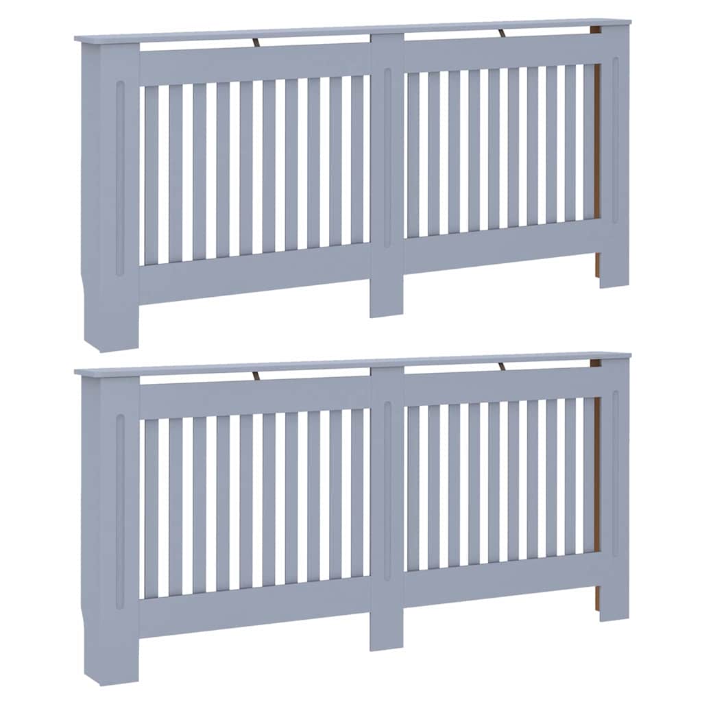vidaXL Radiatorlock 2 st Grå 172 x 19 x 81,5 cm Konstruerat trä