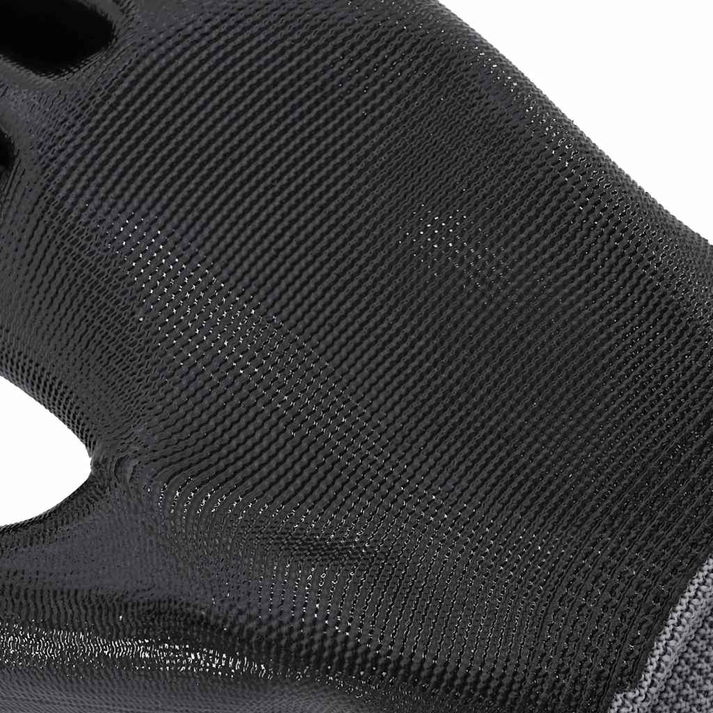 vidaXL Arbetshandskar 12 st Grå och svart 7 / S Polyester