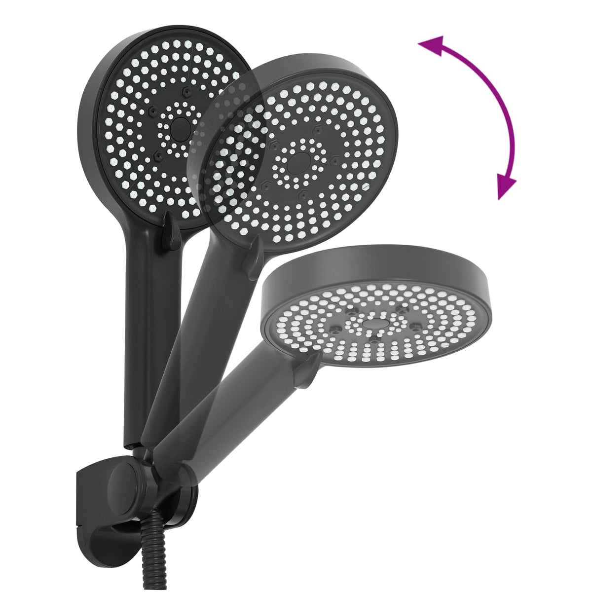 vidaXL Duschhuvud Set Svart G 1 / 2 tum Mässing