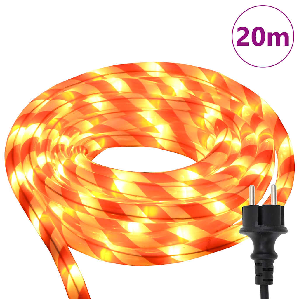 vidaXL Ljuslina med Rope lights Varmvit 20 m PVC